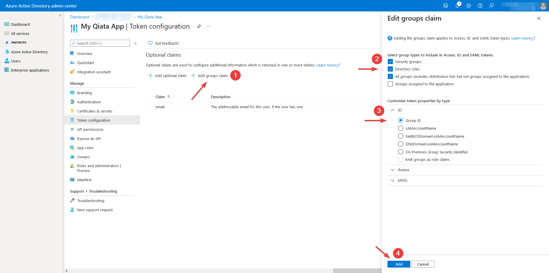 Add group claim