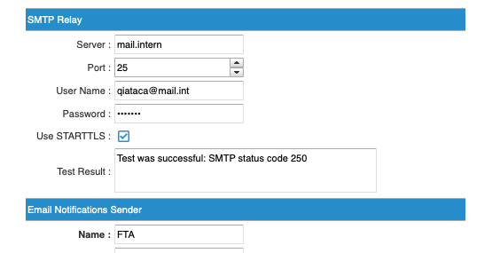 Test SMTP Result