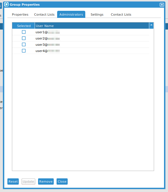 Administrator Settings for Group Edit