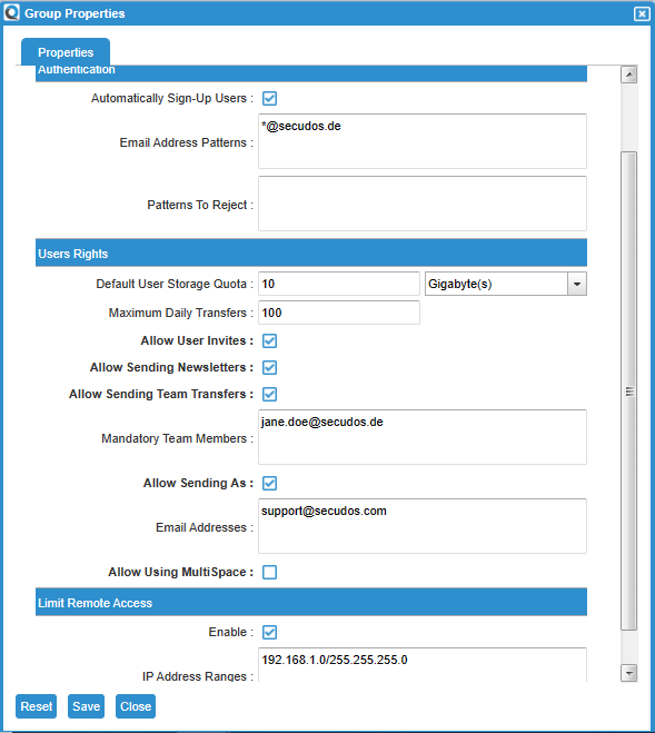 Group Edit Dialog with more features