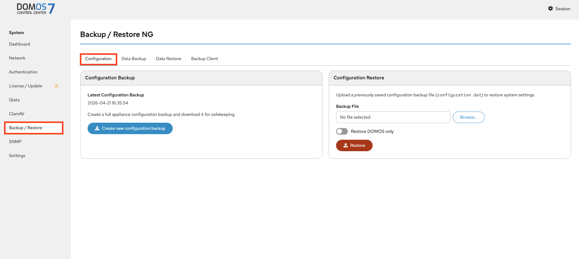 DOMOS7 BACKUP