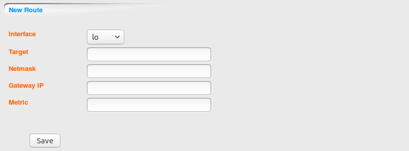 DOMOS Network Interfaces New Route