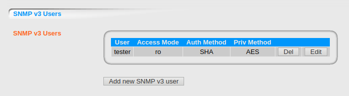 DOMOS SNMP Users