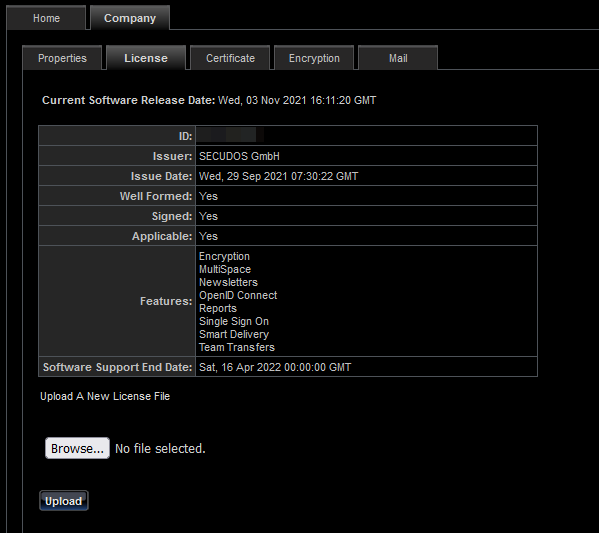 License Page
